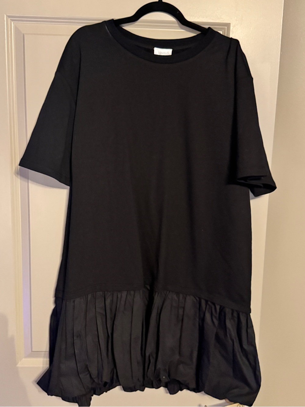 Black Ruffle-Hem Women’s Dress